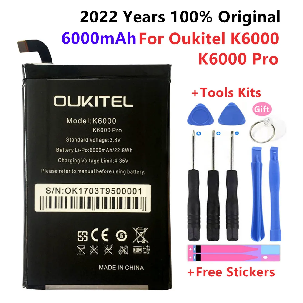 100% Originál 6000mAh Pre Oukitel K6000/ Oukitel K6000 Pro / Ulefone Výkon / DOOGEE T6 / DOOGEE T6 Pro / Homtom HT6 Batérie