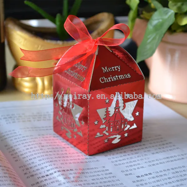 100ks /veľa veselé vianočné darčeky, sladkosti škatule , kovové červené strany prospech políčok pre vianočné ozdoby