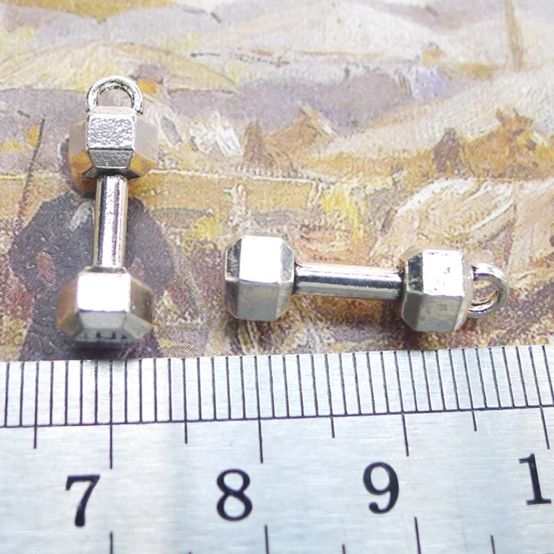 10pc 7*21 mm Činku Antique Silver Zliatiny Šperky Príslušenstvo Keychain, Náhrdelník Dly
