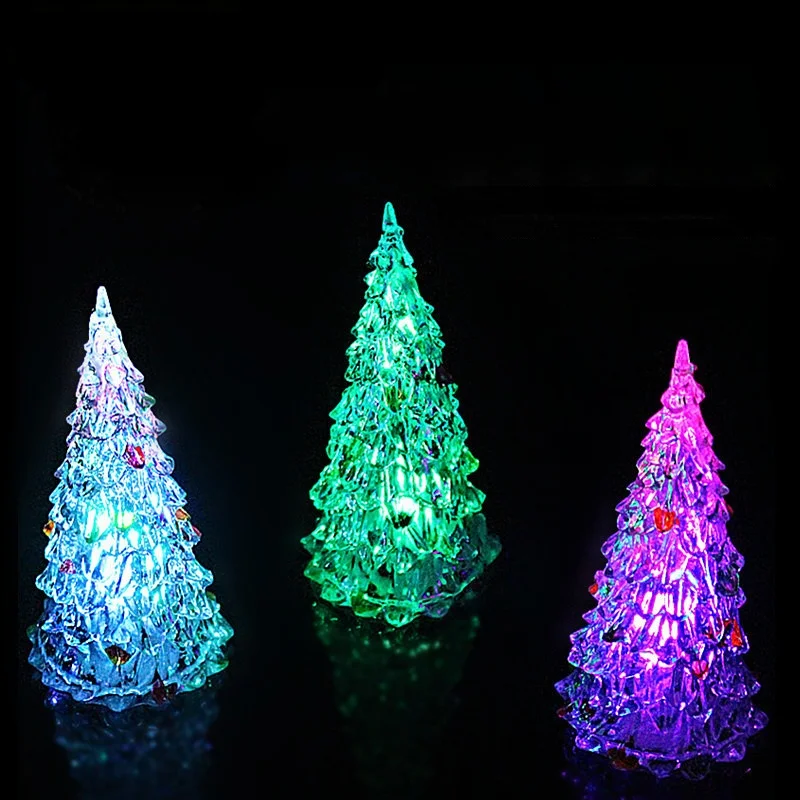 10pcs LED Svietiace Imitácia Crystal Akrylových Vlákien Strom Mini Domov Spálňa Svetlo Hračky, Vianočné Dekorácie 2023 navidad