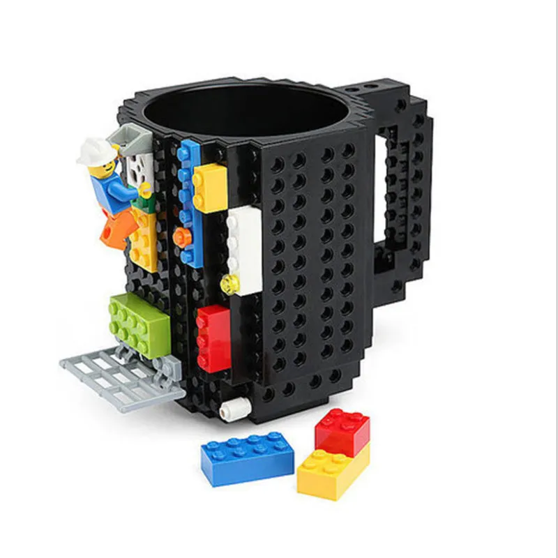 12 oz 10 farieb Lego Stavebné Bloky Kocka Hrnček Mlieka Čaj Coffer Blok Puzzle Typ Samostatne a za stáleho Miešania Hrnček Bloku Puzzle, Hrnčeky