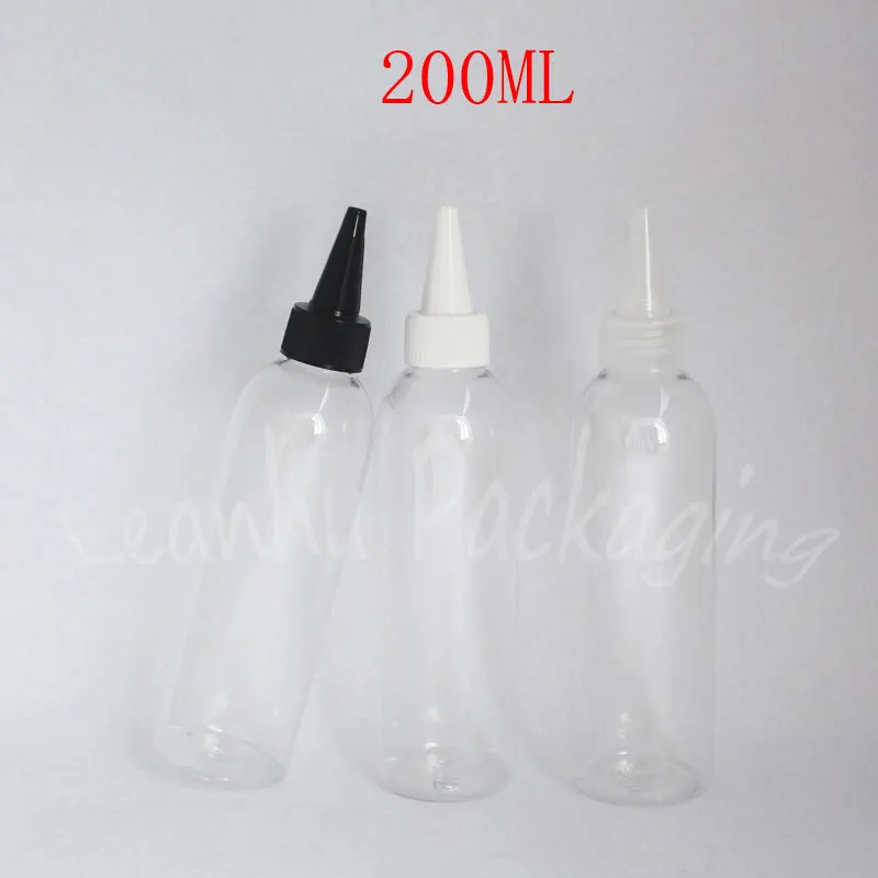 200 ML Transparentná Kolo Plastové Fľaše Poukázal Úst Spp , 200CC Jam / Mlieko, Obaly na Fľaše , Prázdne Kozmetické Kontajner