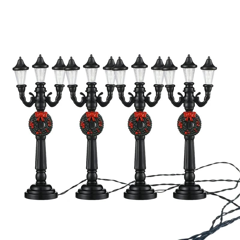 4Pc Mini Vianočný Lampa Post Vlak Lampa Miniatúrne Pouličné Lampy, Dekoračné Street Light pre DIY domček pre bábiky Dediny Cesta