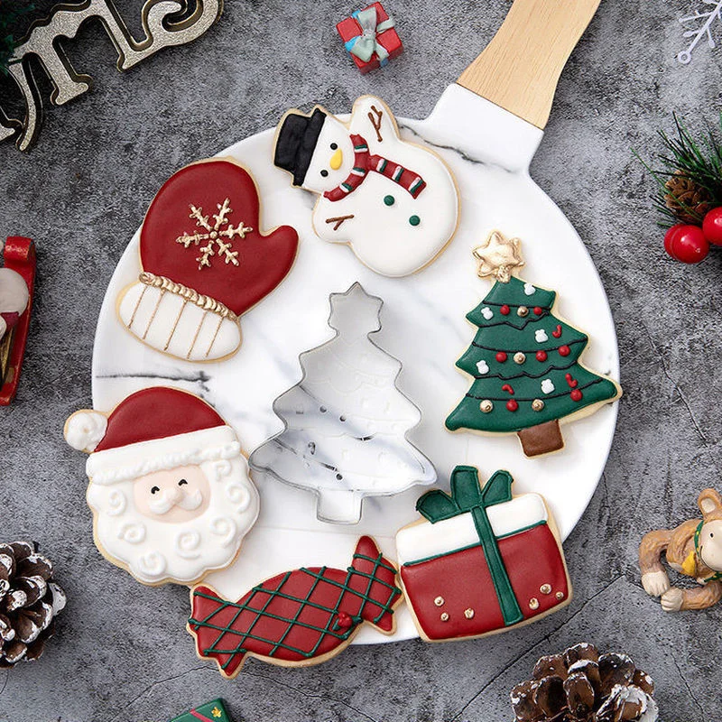 5 ks Vianočné Kuchyne Cookie Cutter Nástroje Perník Strom v Tvare Vianoce Sušienky Formy Christams Cake Zdobenie Navidad Darček