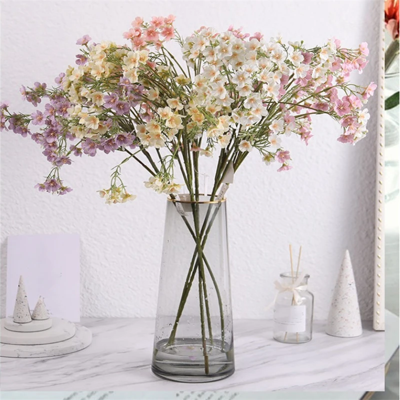 65 cm Umelé Kvety Hodvábnej látky Gypsophila DIY Kvetinový Kytice Usporiadanie Svadby, Domáce Dekorácie Falošné Kvet