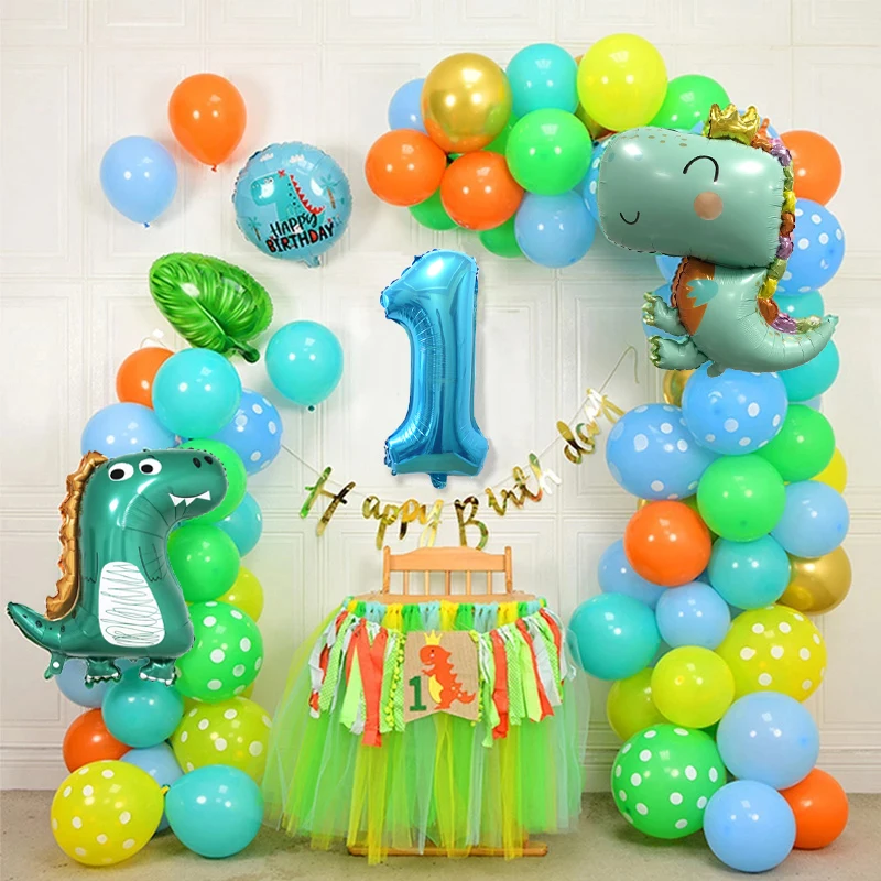 87pcs Cartoon Dinosaura Narodeninové Balóny Nastaviť 32inch Číslo Fólie Balónikov Dieťa 1 2 3 Rok, Narodeniny, Party Dekorácie Deti Sprcha
