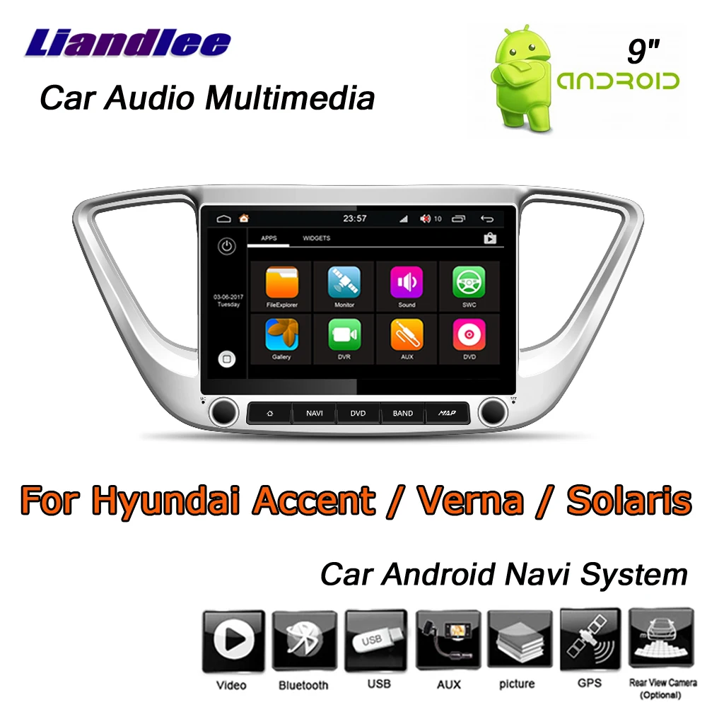 Auto Android 8 AŽ Multimediálny Prehrávač Pre Hyundai Akcent/Verna/Solaris 2017 2018 2019 Stereo Rádio, Navigačný Systém GPS