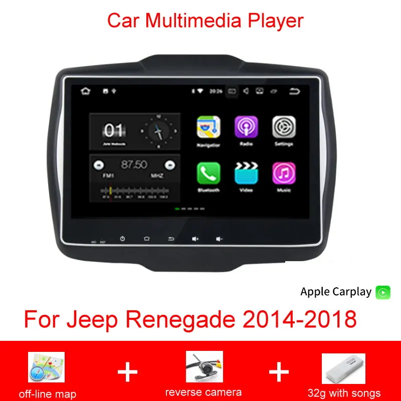 Auto Android GPS Multimediálny Systém Pre Jeep Renegade 2014-2018 Auto Rádio, Navigačný Systém, HD Dotyková Obrazovka