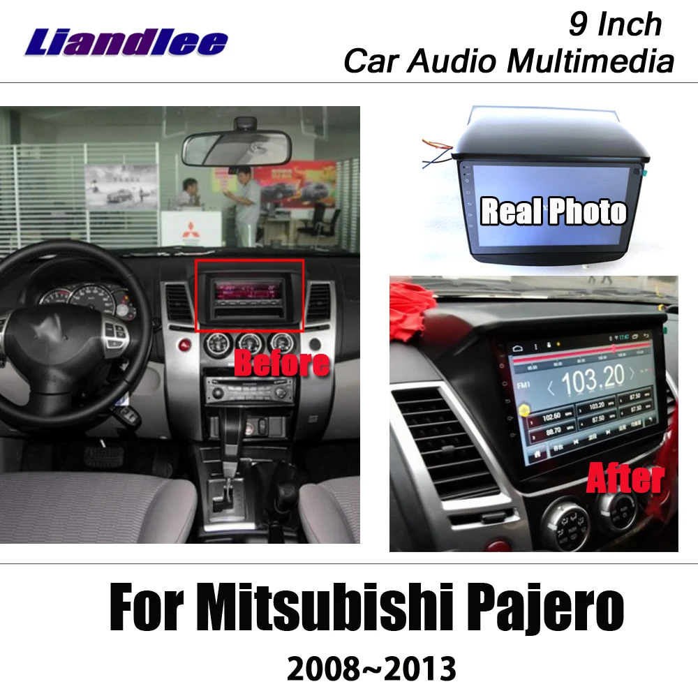 Auto Android Multimediálne Pre Mitsubishi Pajero 2008-2013 Stereo Rádio, Video, Wifi Carplay GPS Navigácie 9 Palcový Displej
