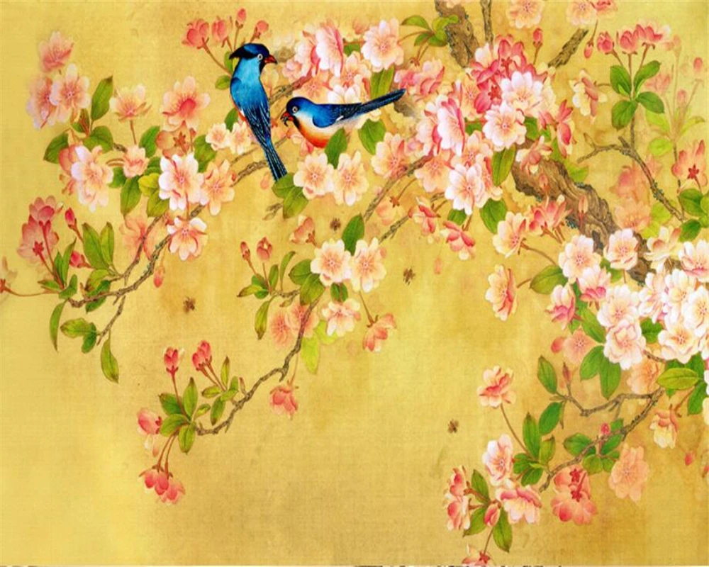 Beibehang abstraktných de parede prispôsobiť miestnosti, Dekoratívne Tapety Kvet Magnólie a Vták Pozadí nástennú maľbu, tapety na steny, 3 d
