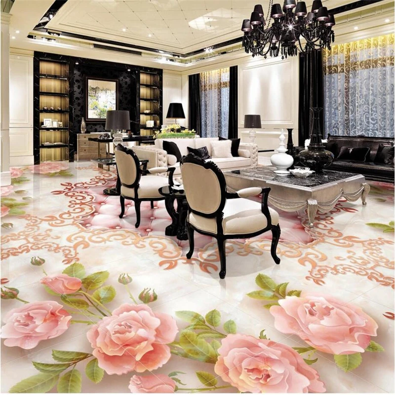 beibehang podlahy tapety Európskej rose mäkké mramorový reliéf poschodí 3D obklady maľované vinylové podlahy, vinylové samolepiace stenu papier