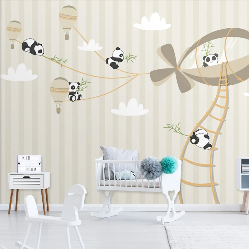 beibehang Vlastné fotografie Cartoon panda tapety na detské izby, dekorácie 3D chlapec, izba spálňa 3D tapety na stenu krytiny