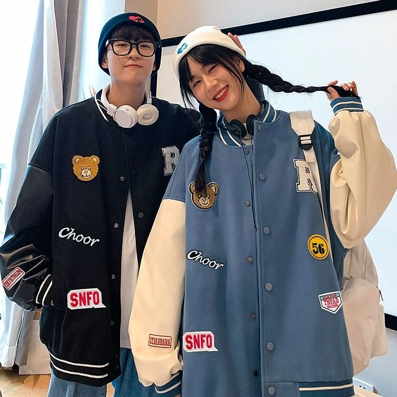 Bombardér Bunda Ženy Baseball Jednotné Pozdĺžne Pribrala Unisex Pár Kórejských Jeseň Kabát Harajuku Streetwear Vintage Oblečenie