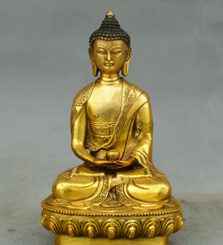 Budhizmus staré Bronz Amitabha, Buddha Šakjamúni Tathagáta Budha Padmapani Socha