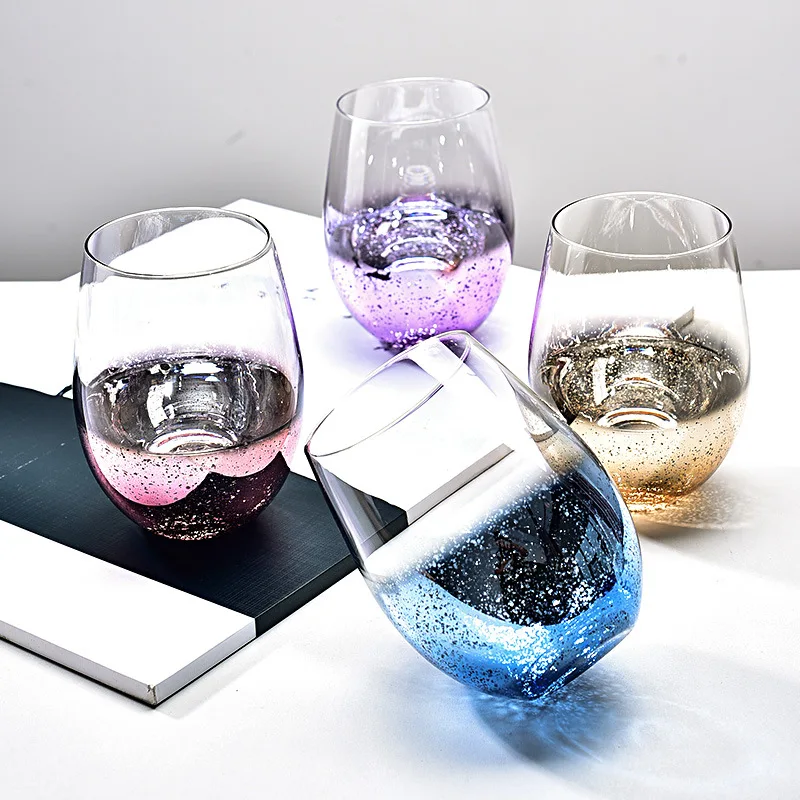 Crystal in elektrolyticky pokrývajú sklo vodné sklo Hviezdne Nebo Pohár tvorivé domácnosti Rainbow Pohára piť mlieko šálku čaju