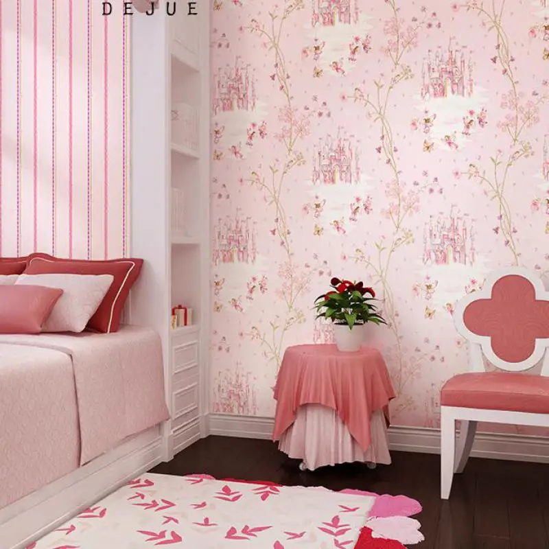 Detská izba tapety dievča srdce ružové non-tkané deti, spálňa dream princess 5.3 square/roll