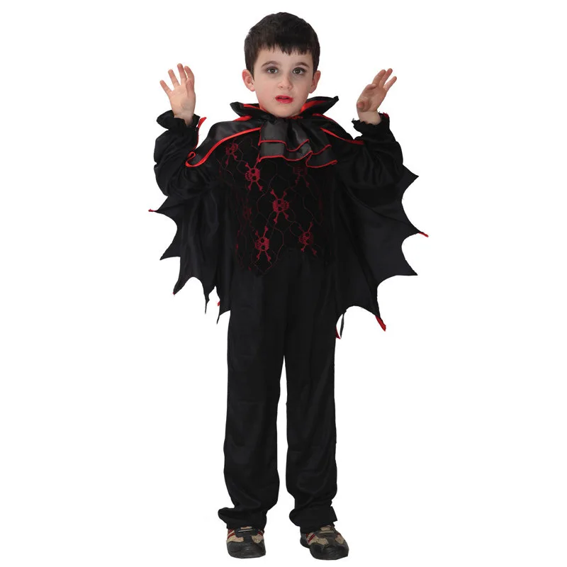 Detský Black Bat Upír Cosplay Kostýmy, Nohavice Top Plášťa, 3 Ks Sada Dieťa Deguisement Pre Carnaval Halloween Cosplay Kostým