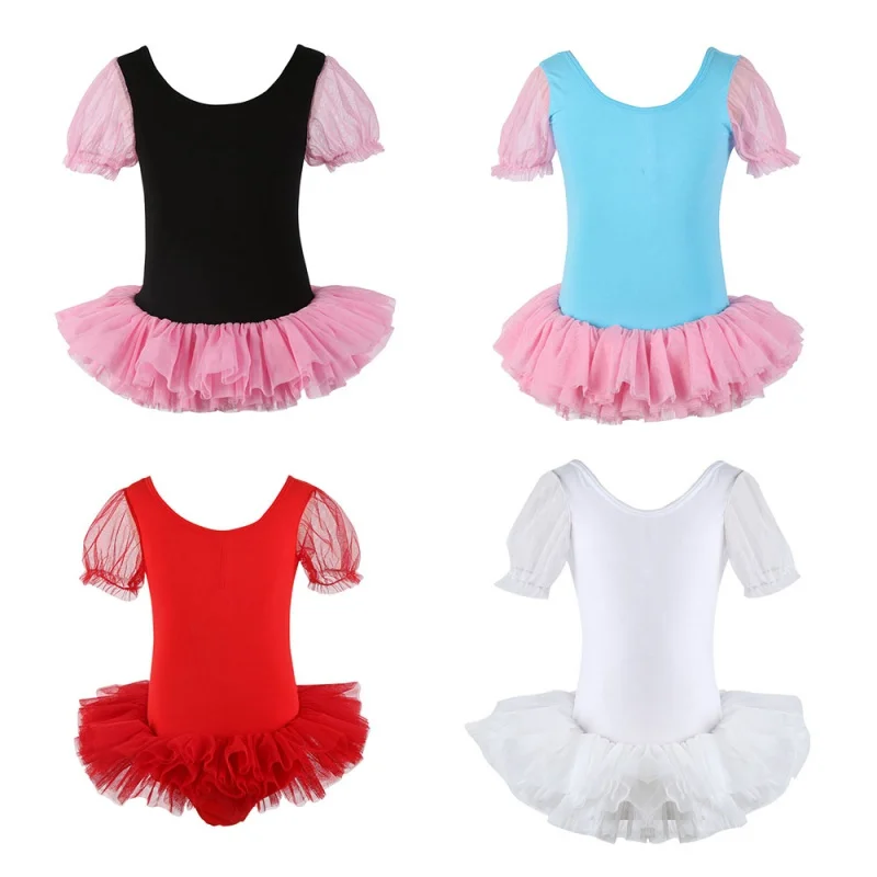 Dievčatá Balet Tutu Tylu Šaty Bez Rukávov Gymnastika Ružový Trikot Luk Vzor Balet Trikot Pre Dievča Balerína