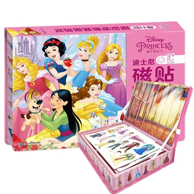 Dievčatá Disney snow White Dress up nálepky darčeková sada knihy Princezná deti make-up DIY darček Hračky