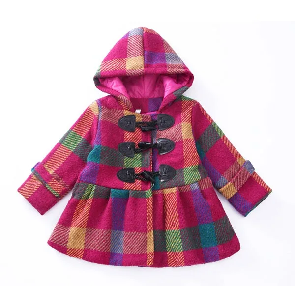 Dievčenské vlnená windbreaker detí bavlna kabát jesenné a zimné módne kabát