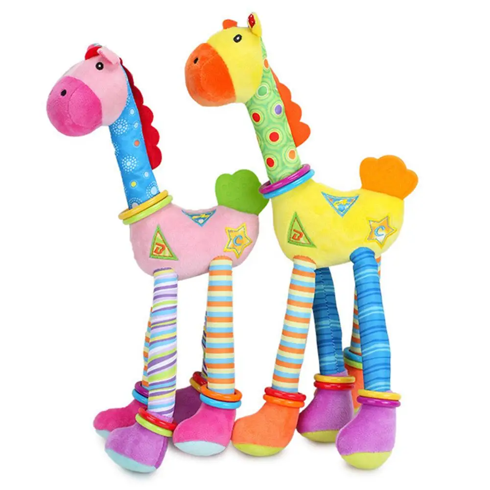 Dieťa Spálňa Detská Postieľka Visí Farebné Mäkké Plyšové Žirafa Bábika Strane Bell Teether Rozvoj Hračka