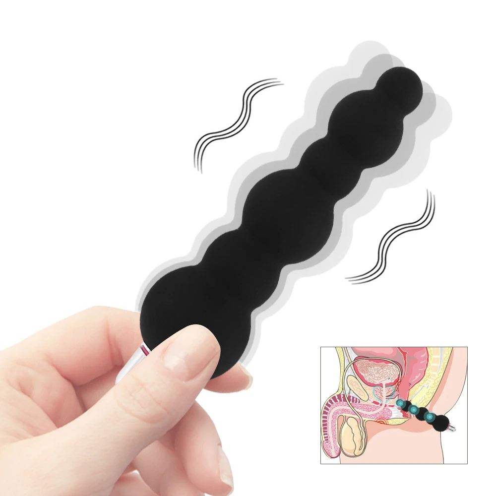 EXVOID Silikónový Análny Korálky Vibrátor, Vibračná Zadok Plug Dospelých Produkty Análny Vibrátor Sexuálne Hračky pre Ženy Prostaty Masér Čierna