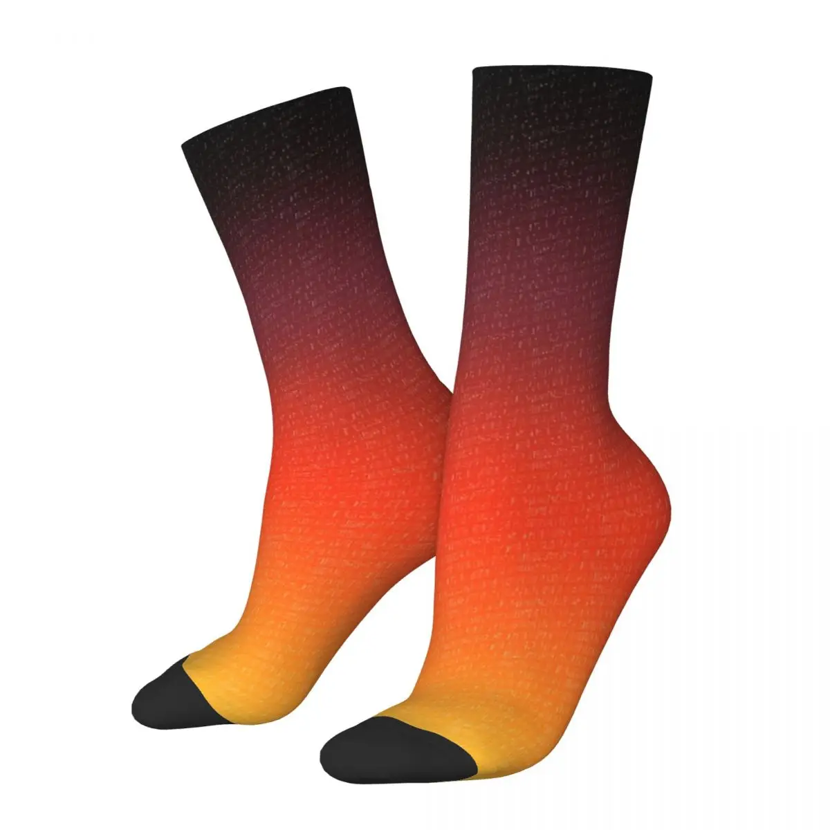 Hip Hop Retro Sunset Orange Blázon pánske Ponožky Unisex Gradient Farebné Street Style Bezšvíkové Vytlačené Zábavné Šťastný Posádky Ponožky Darček
