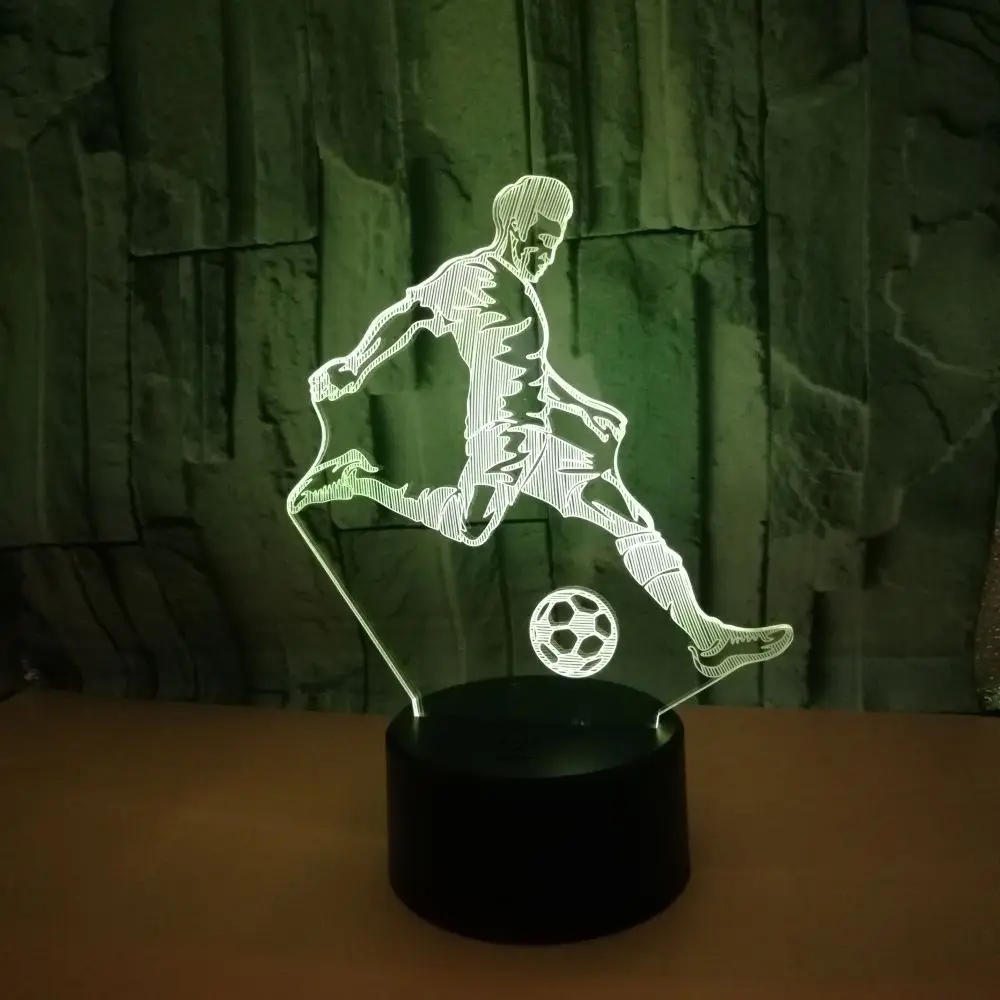 Hrať Futbal 3d Nočného Farebný Dotykový Led Visual Usb Stolná Lampa Svetlo Darček domáceho prostredia Akrylových 3d stolná Lampa