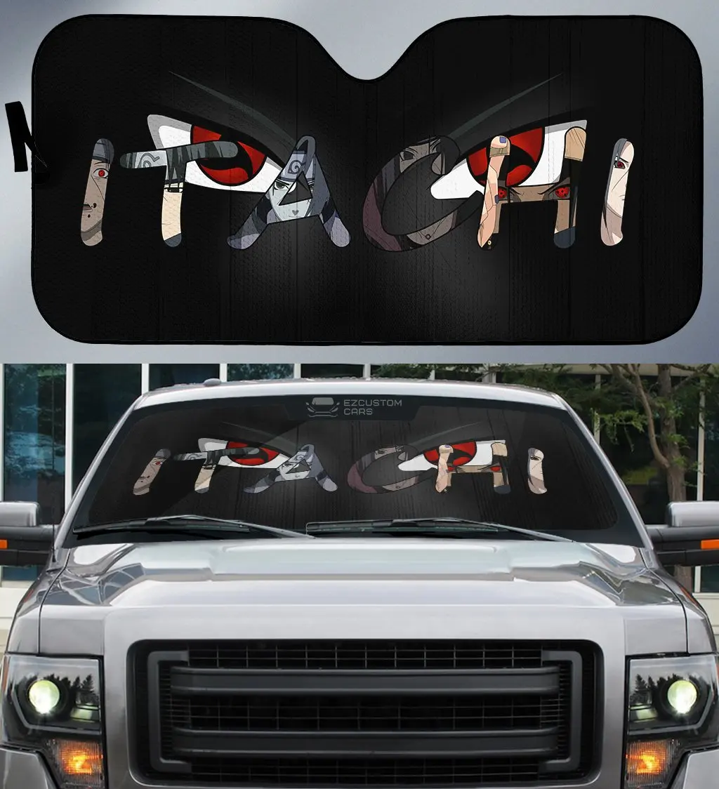 Japonský 3D Oči Tlač čelného skla Slnečník pre Mužov Muž Cool slnečník SUV, Van Auto opaľovací Krém Anime Auto Príslušenstvo うずまき ナルト