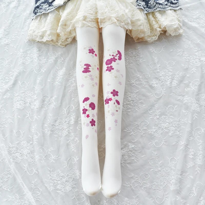 Japonský štýl sladké lolita pančuchy dievča sakura lolita legíny študentov denného pantyhose pančuchy krásy Lolita Lolita ponožky