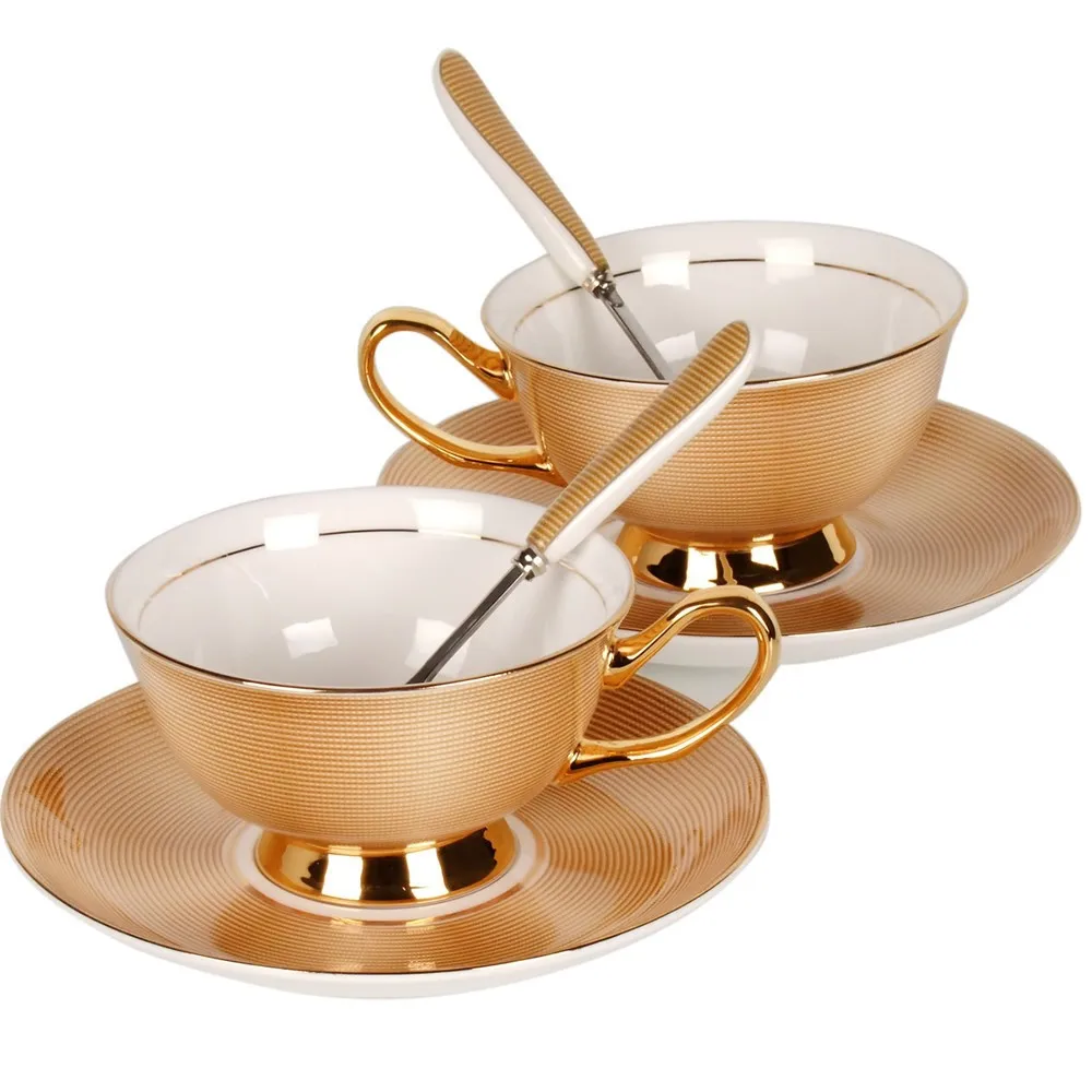 Klasické zlato Kosti čína šálku kávy Retro Európsky štýl keramické šálky čierneho čaju