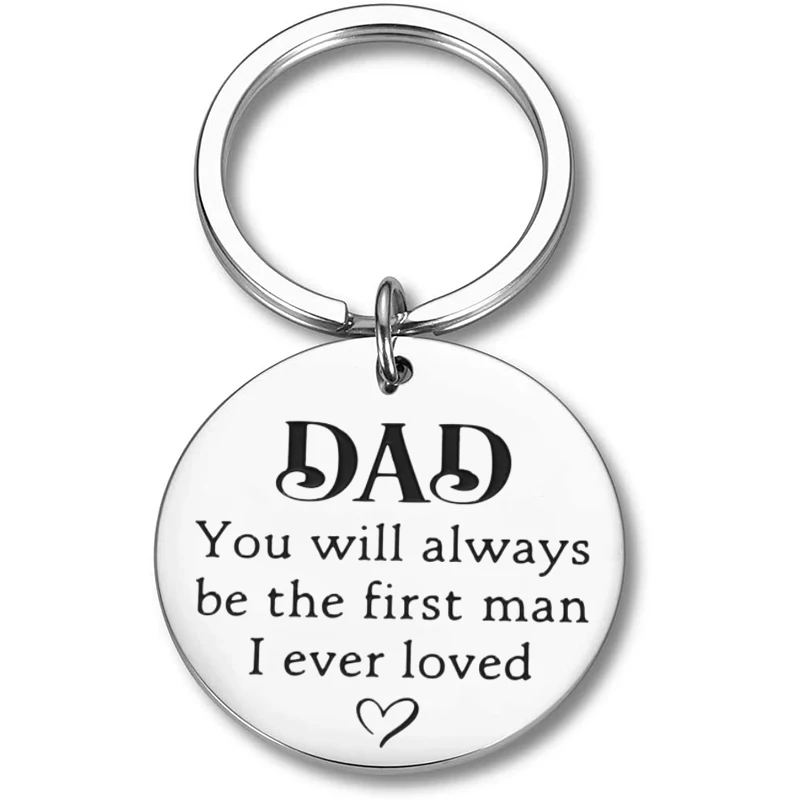 Krok Otec Keychain Otec Deň Darček pre Otca Šteňa Vždy Budete Prvý Človek, čo som Kedy Miloval Svadobné Darčeky pre Otca Krúžok na kľúče
