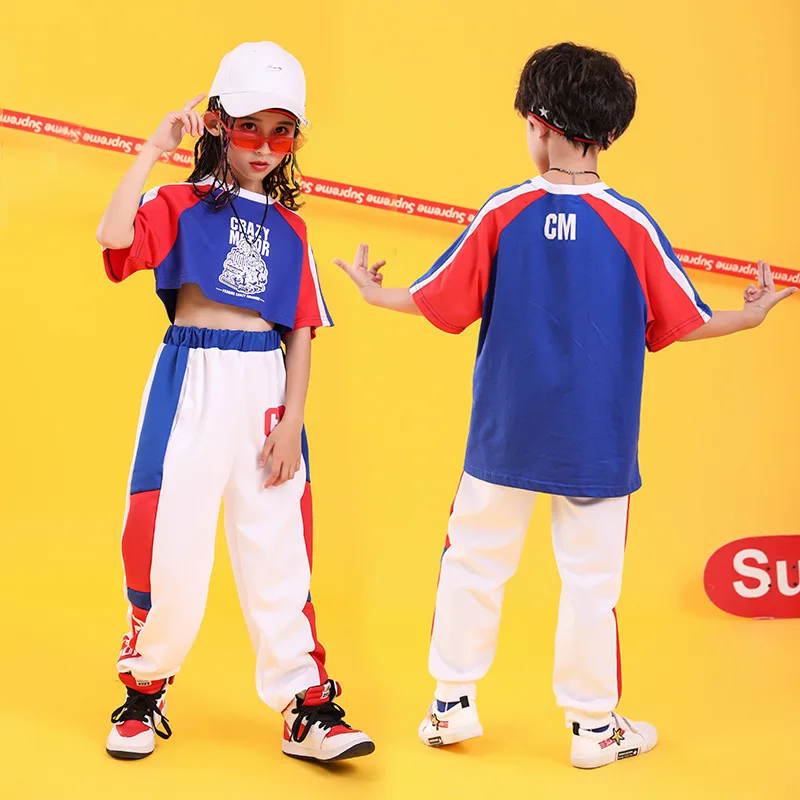 Kórejský Top Nohavice Jazz Vyhovovali Deťom, Hip-Hop Tanečné Oblečenie Chlapci Dievčatá Hip Hop Kostýmy Deti Street Dance Oblečenie
