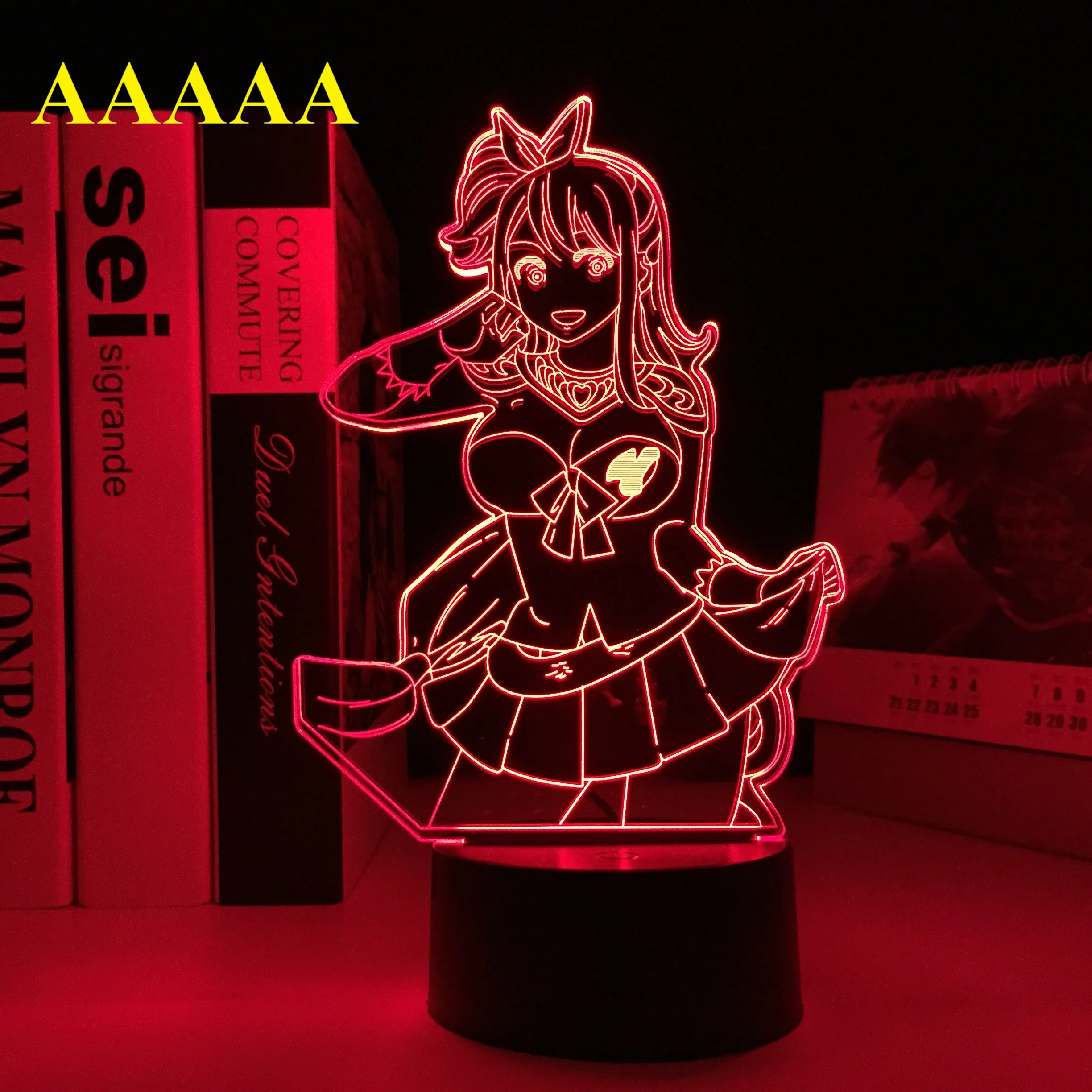 Lucy Heartfilia Anime Víla Chvost Obrázok 3D Svetlo pre Spálne Dekorácie na Vianočný Darček Lampa Manga Víla Vysoký LED Nočné Svetlo