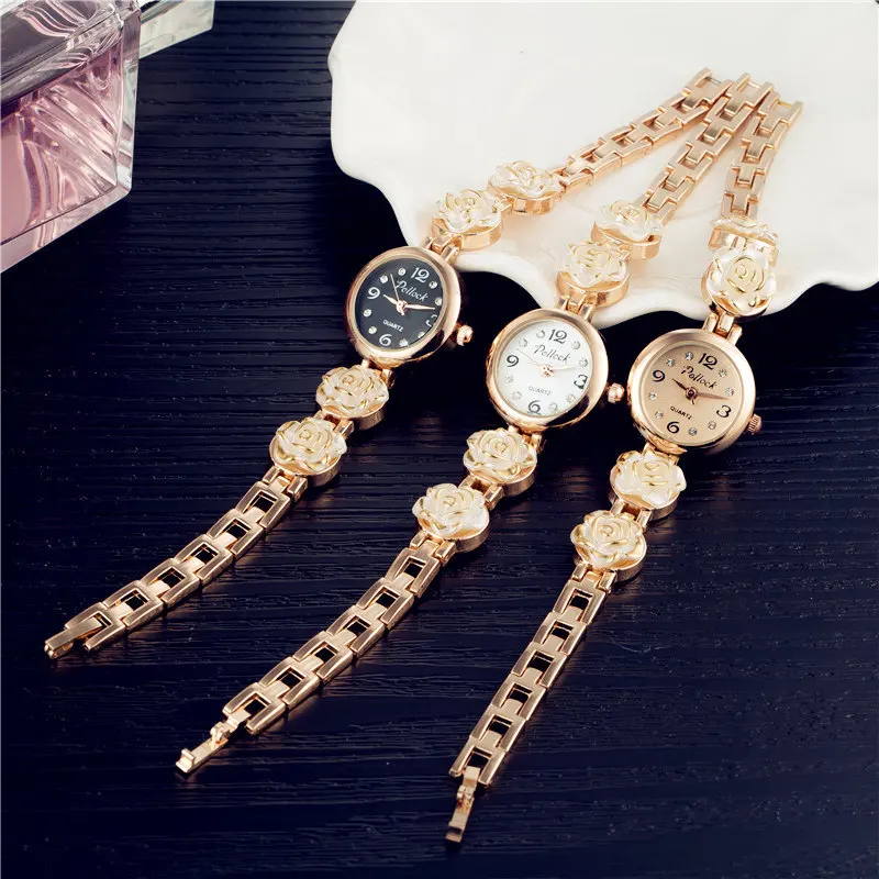 Luxusné Crystal Ženy Náramok Hodiniek Rose Gold Bežné Jednoduché Dámske Hodinky Módne dámske Náramkové hodinky Quartz Reloj Mujer Hodiny