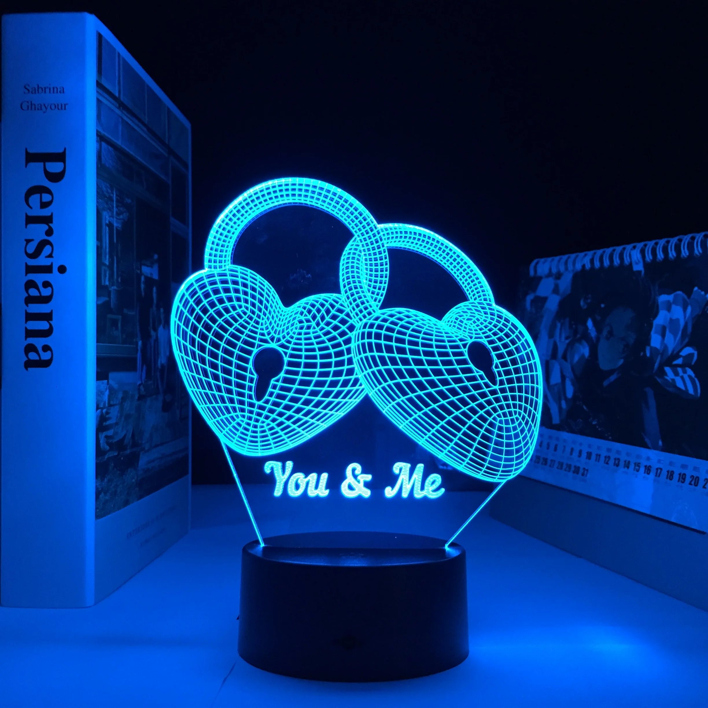 Láska Zámok 3D Nočné Svetlo Akryl Stolná Lampa Darčeky Originality LED Nočné Farebné Dotyk Stolové Lampy Pre Obývacia Izba Najlepší darček