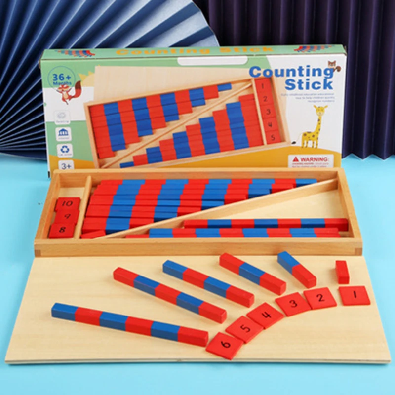 Matematika Hračka Baby Hračky Numerické Prúty Montessori Matematiky Red & Blue Prúty Učenie A Vzdelávanie Klasický Drevený Detský Mozog Hračky, Darčeky