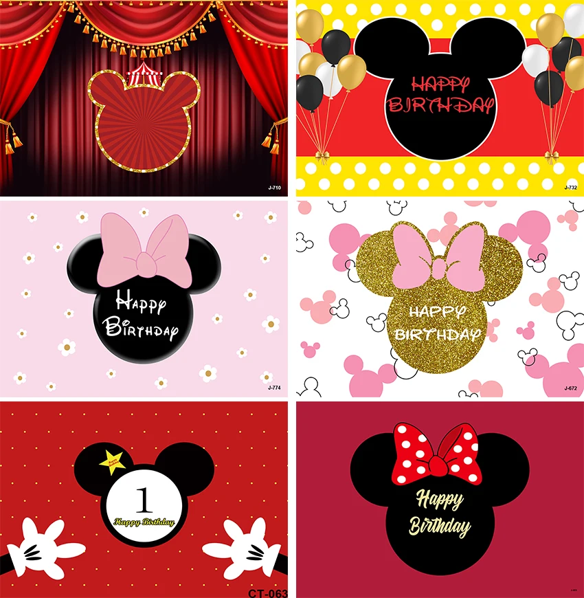 Mickey Minnie Mouse Baby Sprcha Narodeniny Pozadí Malá Princezná Party Girl Dekorácie Deti Novorodenca Pozadie Prispôsobiť