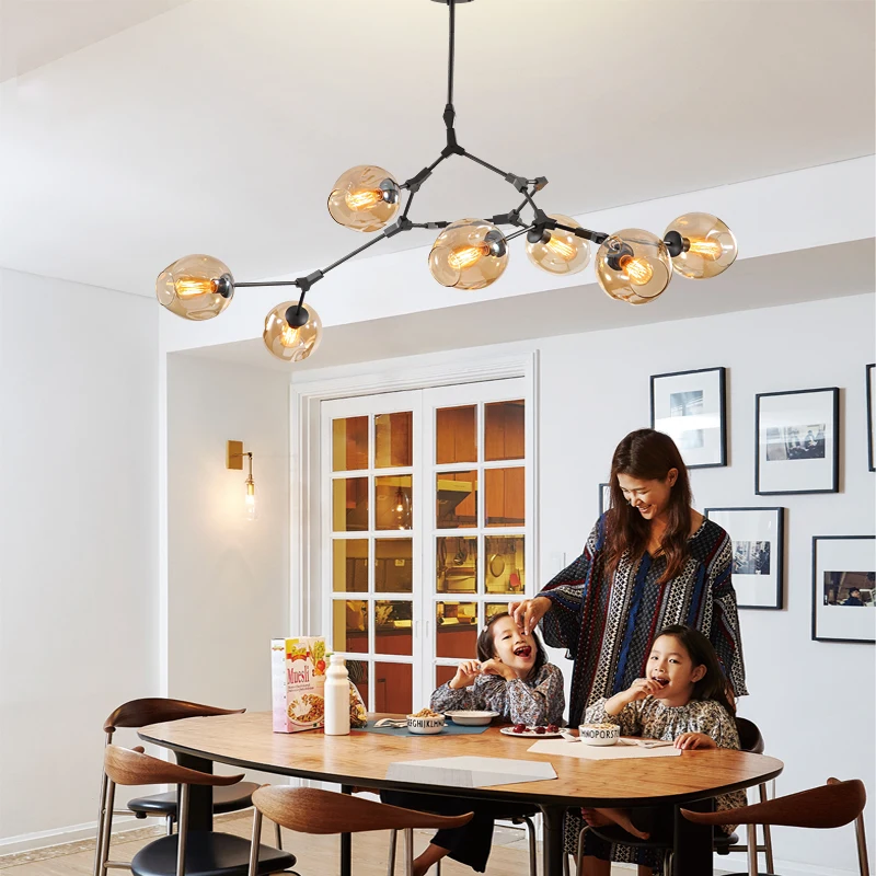 Moderný Sklenený Prívesok Svetlo Nordic Jedáleň, Kuchyňa Light Designer Závesné Lampy Magic Bean Sklenený Luster E27 Žiarovka