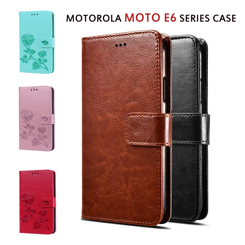 Moto E6 Hrať Flip puzdro Pre Motorola Moto E6 Plus Screen Protector Capa Kryt Na Moto E6S E6Play E6Plus чехол PU Kožené Prípadoch