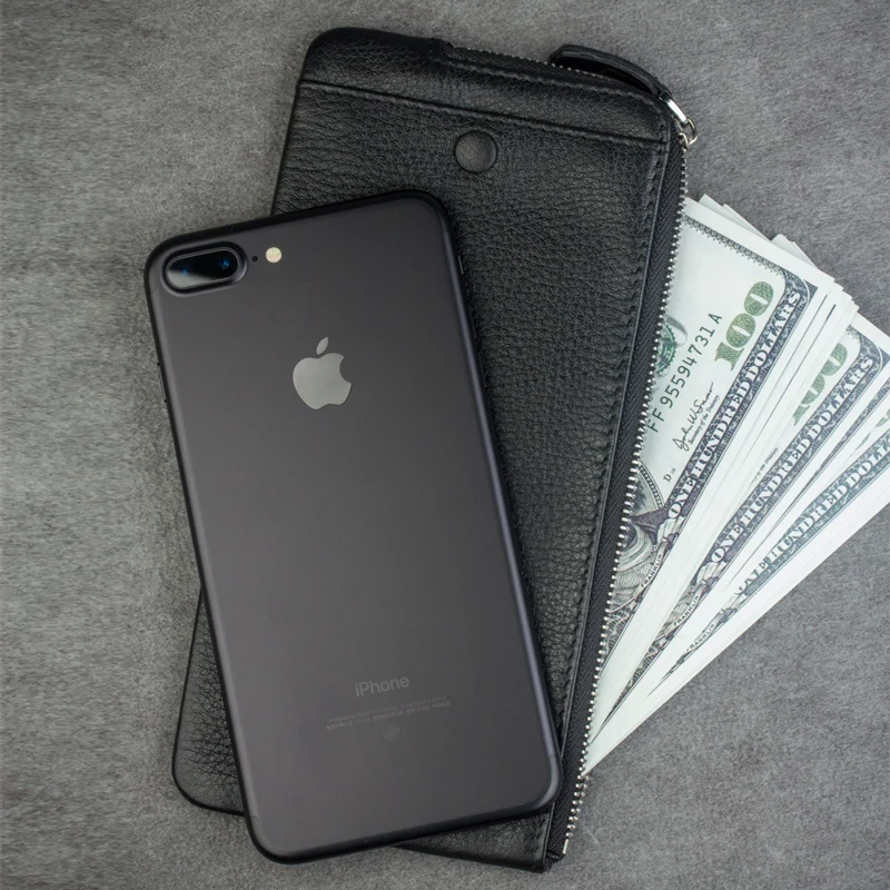 Multi-funkčné Originálne Kožené Vrecko Taška púzdro pre iPhone 7 8 Plus Bussiness Peňaženky Karty Sloty Kryt pre iPhone 7 8 Plus