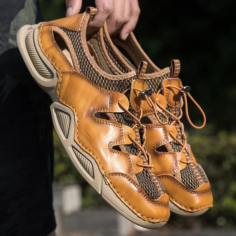 Muž sandále 2021 lete elastické kapely non-slip športová obuv, turistická obuv outdoor vychádzkové topánky školenia cestovné boj proti topánky