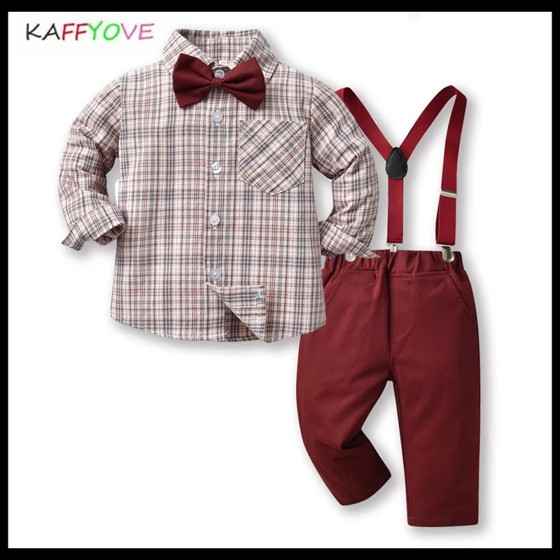 Na jar roku 2023 Nový Štýl Baby Chlapci Oblečenie Nastaviť Deti Jeseň Gentleman Deti 1-7T Svadobné Party Boy Formálne Oblečenie Oblek