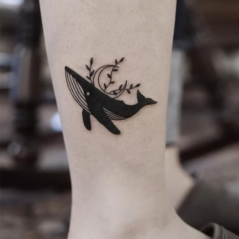 Nepremokavé Dočasné Tetovanie Nálepky Ocean Modrá Veľryba Mesiac morských Rias Malej Veľkosti Tatto Flash Tetovanie Falošné Tetovanie pre Dieťa Dievča Ženy