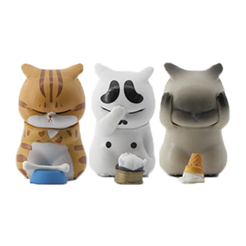 Nové Kreslené 9pcs Anime Mačka Bell Akcie Obrázok Hračky Núdzi Cat Hračka Mini Model Domácej Ploche Dekorácie darček Hračky