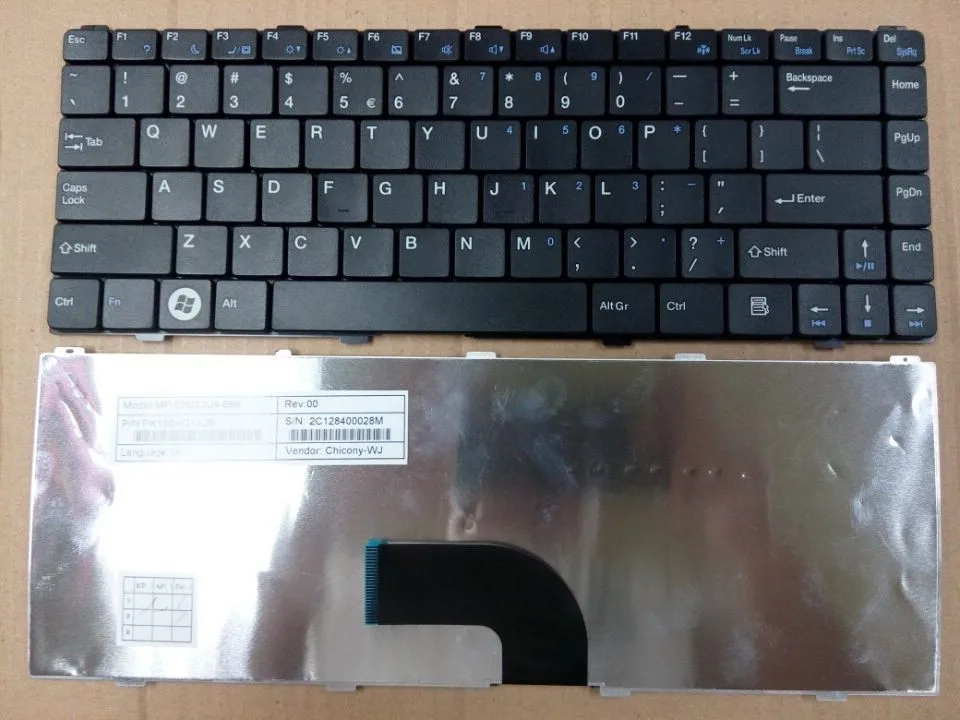Nový notebook, klávesnica Pre W7410 K48C T46 V42F T45 V41C Z40 Z40A H46P A450 nás verzia čierna farba Rozloženie MP-07G33UE-698