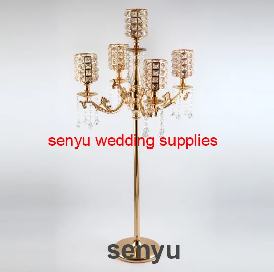 Nový štýl Tabuľky vrchol crystal svadobné candelabra s kvetinová misa 8 rameno svietnik a váza senyu00033