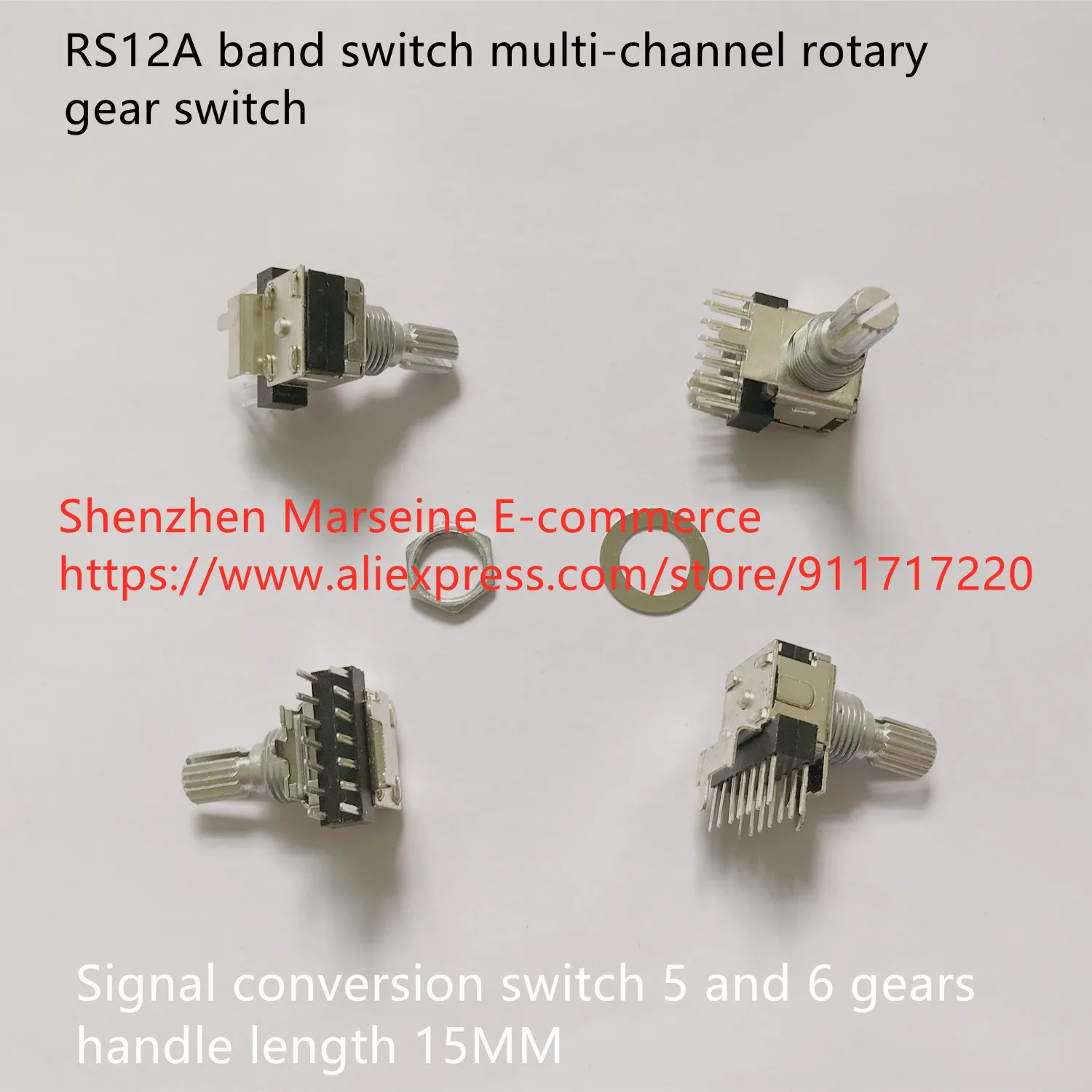 Originál Nové 100% RS12A pásme prepínať multi-channel rotačné prevodové prepínač signálu konverzie prepínač 5 a 6 gears rukoväť dĺžka 15 MM