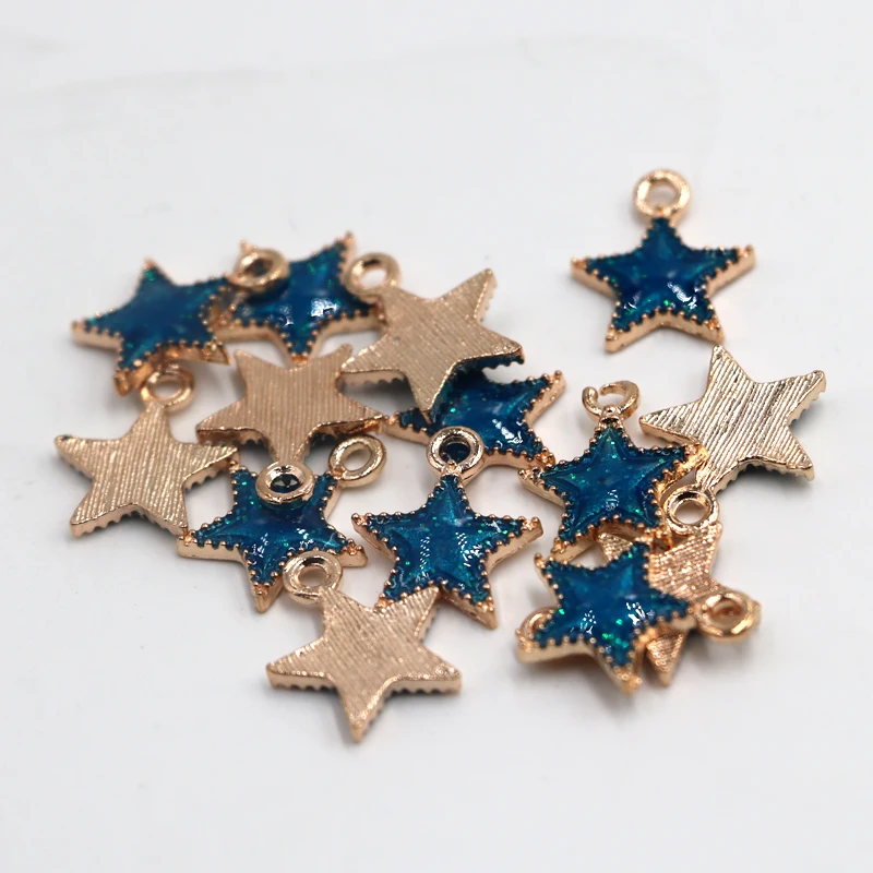 Oryana 10pcs/veľa 13mm Bling Modrá Hviezda zobrazili kľúčové tlačidlá Pre Šperky, Takže Prívesok DIY Náhrdelník Príslušenstvo Kúzlo Náramok pre