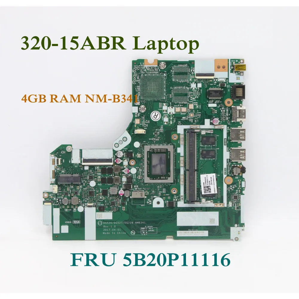 Platné pre Lenovo Ideapad 320-15ABR Notebook Doska S A12-9720P 2.7 GHz CPU 4 gb RAM NM-B341 FRU 5B20P11116
